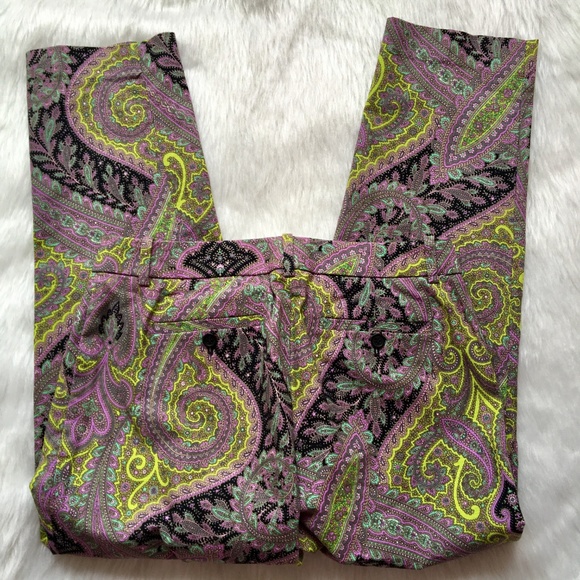 J.Crew Tall Cafe Capri In Paisley Print Size 4 - Picture 6 of 9